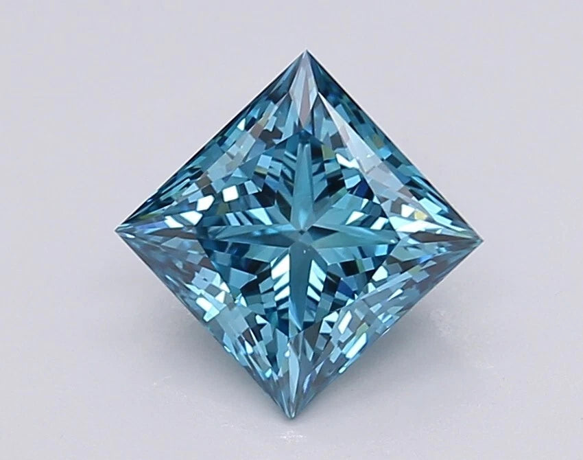 Blue PRINCESS Fancy 1.56 Cts VS1 Lab Grown CVD Diamond for Ring
