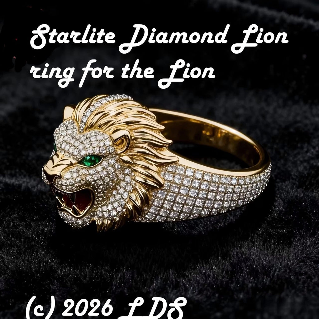 Starlite Diamond Brand 5 Carat TCW Pave Diamond Lion Ring