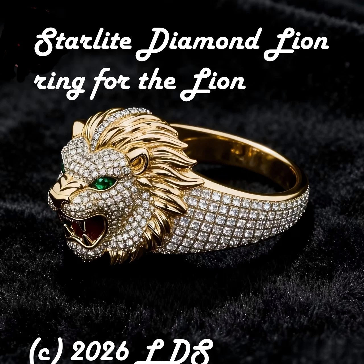 Starlite Diamond Brand 5 Carat TCW Pave Diamond Lion Ring