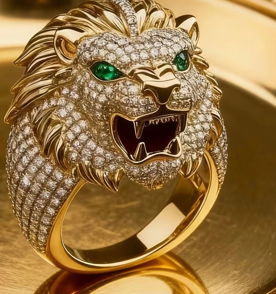 Starlite Diamond Brand 5 Carat TCW Pave Diamond Lion Ring