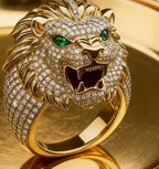 Starlite Diamond Brand 5 Carat TCW Pave Diamond Lion Ring