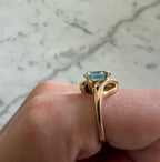Vintage 1920s Aquamarine & Diamond Ring | Art Deco | 14K Gold | Approx. 3ct Cent
