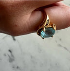 Vintage 1920s Aquamarine & Diamond Ring | Art Deco | 14K Gold | Approx. 3ct Cent