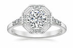 2 Carat Octagonal Engagement Ring, matching 2 ct Pendent & 2ct Earrings set