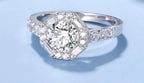 2 Carat Octagonal Engagement Ring, matching 2 ct Pendent & 2ct Earrings set