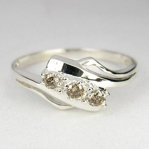 0.09Ct 3 PCS BEAUTIFUL !100% NATURAL SUPERB 925 SILVER FANCY COLOR DIAMOND RING