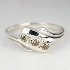 0.09Ct 3 PCS BEAUTIFUL !100% NATURAL SUPERB 925 SILVER FANCY COLOR DIAMOND RING