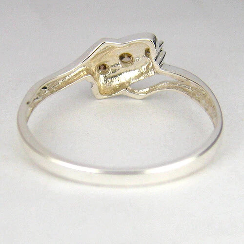 0.09Ct 3 PCS BEAUTIFUL !100% NATURAL SUPERB 925 SILVER FANCY COLOR DIAMOND RING