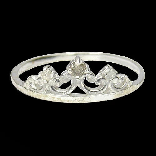 0.07Ct 3 PCS BEAUTIFUL !100% NATURAL SUPERB 925 SILVER FANCY COLOR DIAMOND RING