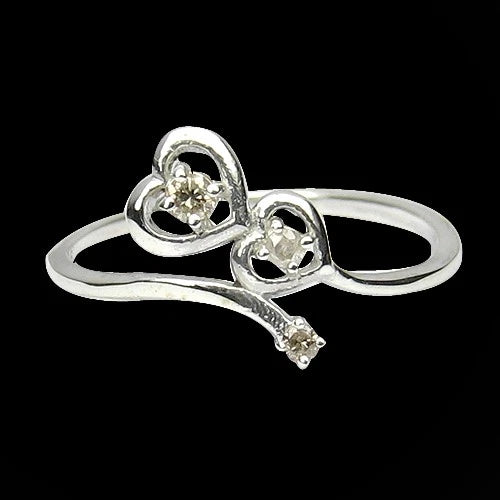 0.07Ct 3 PCS BEAUTIFUL !100% NATURAL SUPERB 925 SILVER FANCY COLOR DIAMOND RING